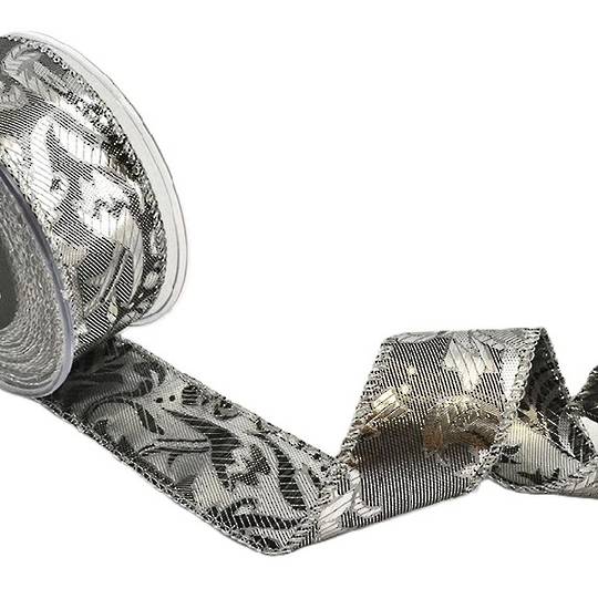 Ribbon 9mtr, 43mm Stormy Grey & Silver *ETA Nov